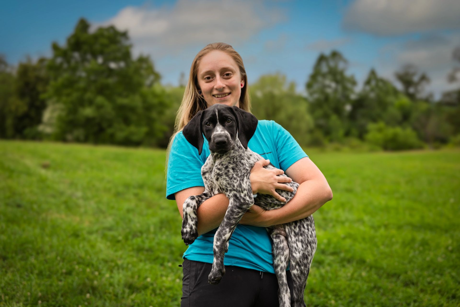 Pet and owner portrait showing their bond